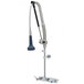 A T&S DuraPull pre-rinse faucet with blue and metal parts.