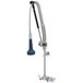 A T&S DuraPull pre-rinse faucet with a blue and black hand held device.