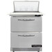 A Continental Refrigerator stainless steel 2 drawer refrigerated sandwich prep table.