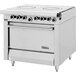 A white Garland Master Sentry natural gas range with two ovens and a hot top.