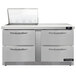 A stainless steel Continental Refrigerator Mighty Top with 4 drawers.