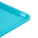 A close up of a blue Cambro dietary tray.