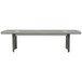 A Safco Medina steel gray rectangular conference table with wooden legs.