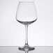 A clear Libbey Vina diamond balloon wine glass on a table.