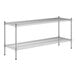 A silver metal Regency wire shelving unit with two shelves.