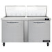 A Continental Refrigerator sandwich prep table with two doors.