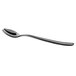 A Reserve by Libbey stainless steel iced tea spoon with a black handle on a white background.