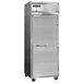 A stainless steel Continental Reach-In Refrigerator with a solid door.