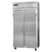 A stainless steel Continental Refrigerator with double doors.