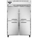 A white Continental Refrigerator reach-in refrigerator with silver handles on the doors.