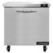 A Continental Refrigerator undercounter refrigerator with stainless steel doors.