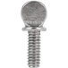 A close-up of a silver Vollrath thumb screw.