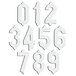 White rectangular deli tag inserts with numbers 0 to 9 in white text