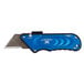 An Olympia Tools blue utility knife with a black handle.