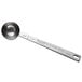 A Vollrath stainless steel round measuring spoon with a handle.