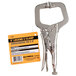 The Olympia Tools Nickle / Chrome-Plated Steel Locking C-Clamp with a metal handle.