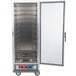 A large metal Metro C5 holding and proofing cabinet with a clear door open.
