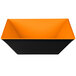 A black and orange rectangular GET Brasilia melamine bowl.