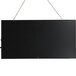 A black rectangular LED bar sign with a white border hanging from a chain.