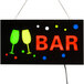 A Choice LED rectangular bar sign with red and blue text that displays two glasses.