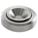 A ServIt stainless steel bearing guard for drawer warmers with a round hole.