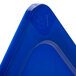 A blue Carlisle Smart Lid for 1/6 size food pans with a triangle shaped handle.