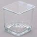 A clear square container with a clear lid.