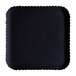 A black square polycarbonate plate with scalloped edges.