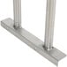 A stainless steel Eagle Group double overshelf with two metal bars above white background.