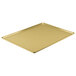 A rectangular Cambro earthen gold fiberglass dietary tray.