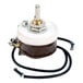 A small round white and brown speed control for an Avantco T140 conveyor toaster with a black cord.