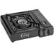 A black Choice portable stove with a metal burner.
