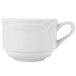 A CAC bright white china coffee cup with a handle.