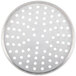 An American Metalcraft aluminum pizza pan with a perforated bottom.