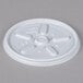 A white plastic Dart vented lid with a circular design.