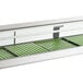 A Hoshizaki refrigerated sushi display case with green plastic rollers.