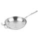 A silver Vollrath Miramar saute pan with a helper handle.
