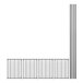 A drawing of a Regency black wire shelf grid with four bars.