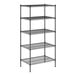 A Regency black wire shelving kit with four shelves.