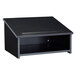 A black Oklahoma Sound combo tabletop lectern with a shelf on top.