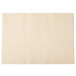 A white rectangular paper placemat with scalloped edges.