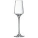A clear Chef & Sommelier cordial wine glass with a long stem.