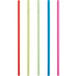 A group of colorful Choice jumbo soda straws in pink, yellow, blue, and green.
