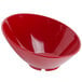 A red GET Red Sensation slanted melamine bowl with speckled specks.