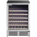 An AvaValley commercial wine cooler with a glass door and shelves.