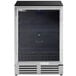 AvaValley stainless steel beverage cooler with glass doors.