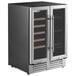 AvaValley stainless steel wine cooler with glass doors.