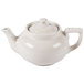A white Hall China Boston teapot with a lid.