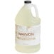 A white labeled jug of Narvon Light Vanilla Syrup.