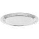 A Vollrath Esquire stainless steel round fluted tray with a round rim.